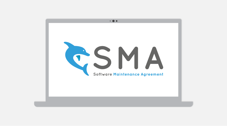 Graphic of SMA logo on a laptop screen